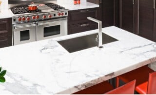 marble countertop in home kitchen