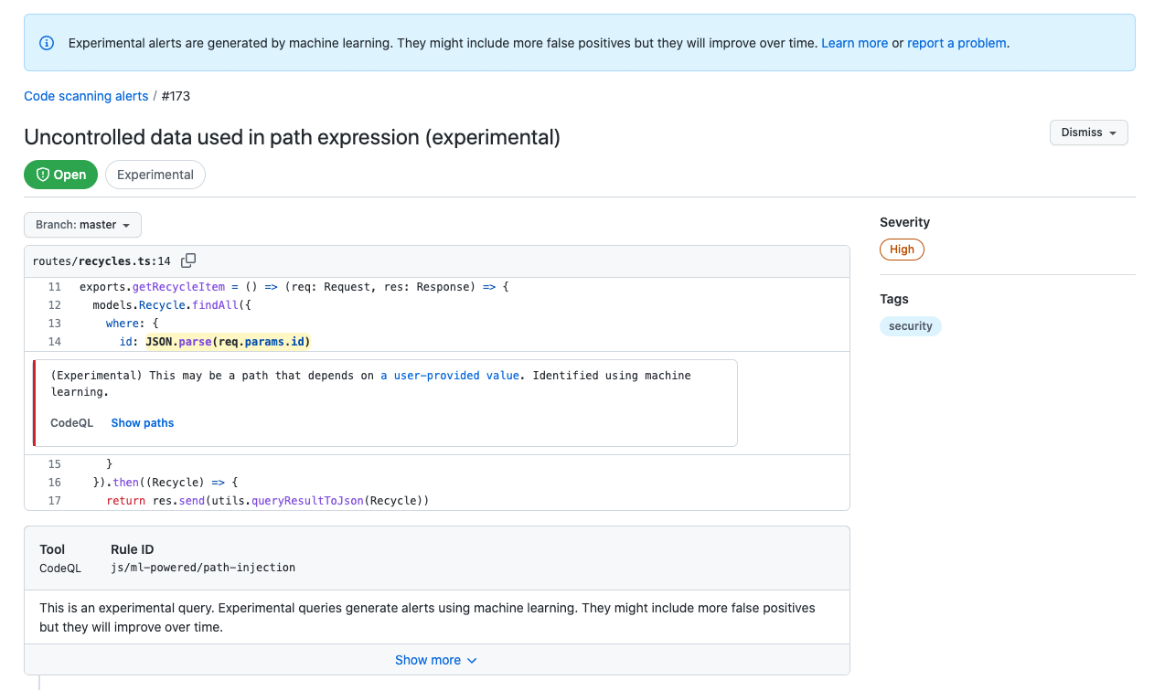 Code scanning finds more vulnerabilities using machine learning