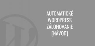 WordPress zálohování