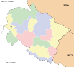 Map of Uttarakhand