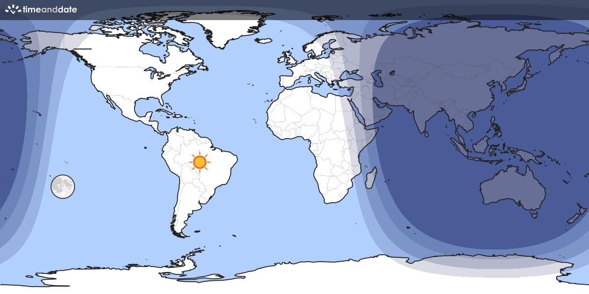 Map showing day and night parts of the world