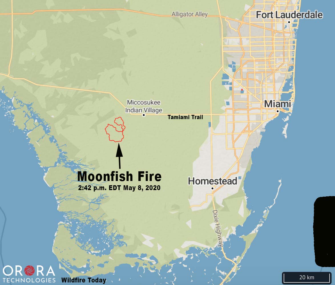 Map Moonfish Fire Big Cypress National Preserve