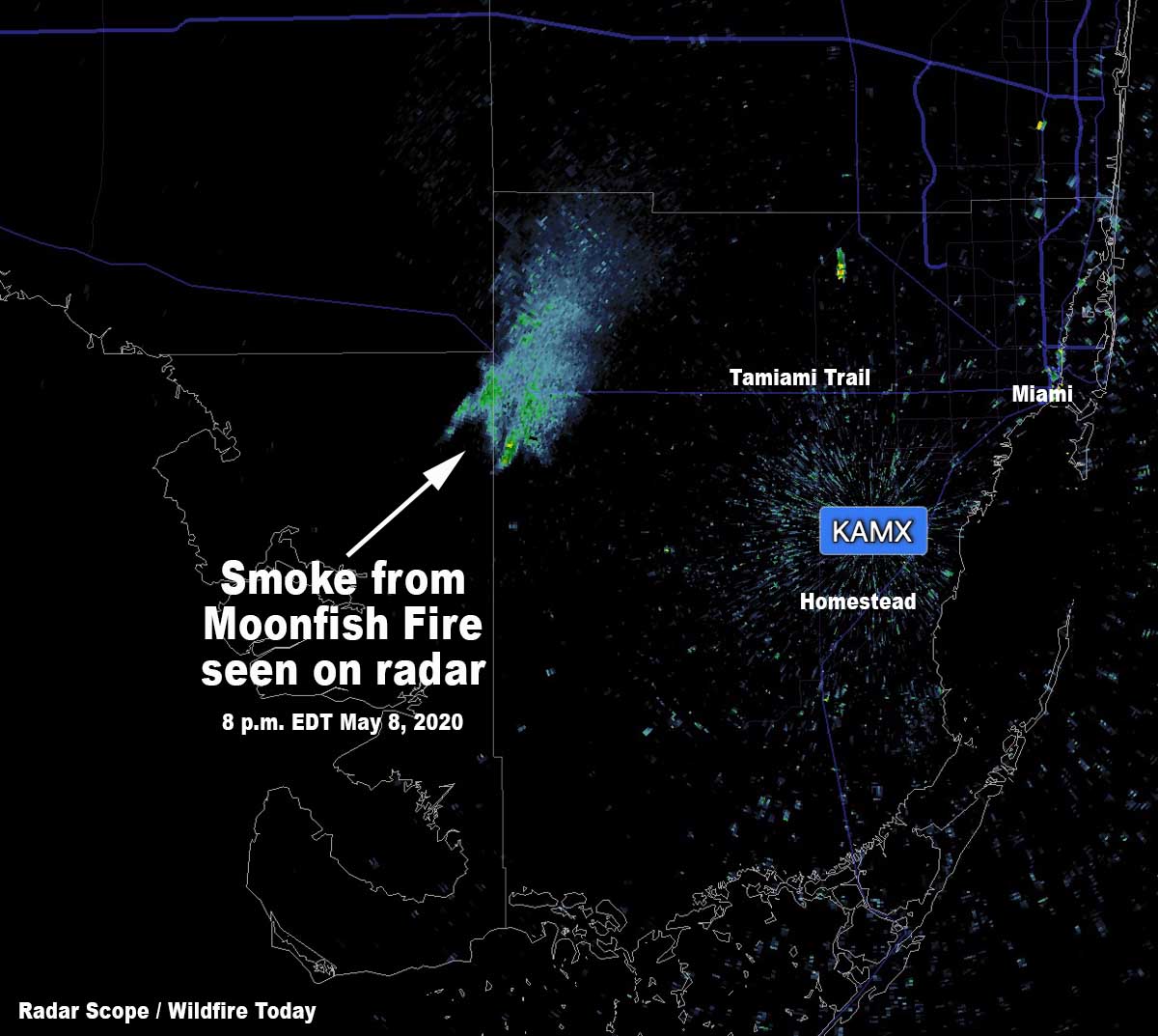 radar Map Moonfish Fire Big Cypress National Preserve