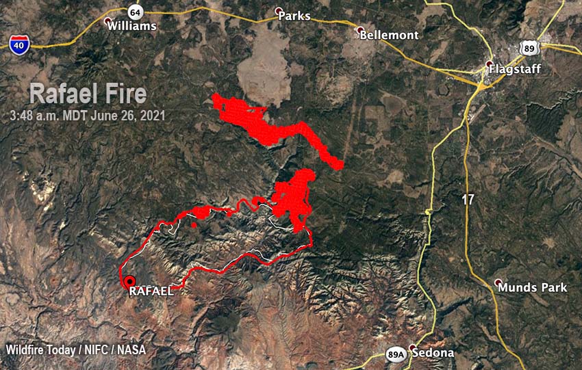 Rafael Fire map