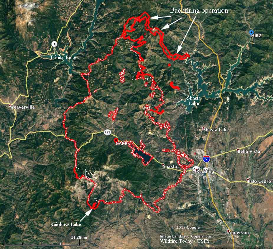 map Carr Fire california