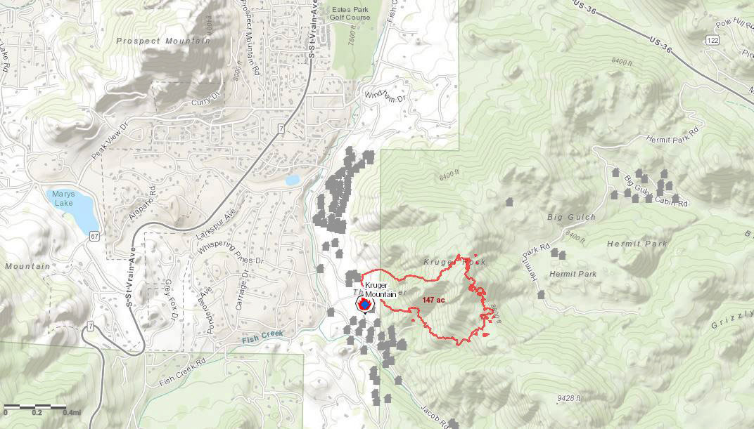 Map of the Krueger Rock Fire