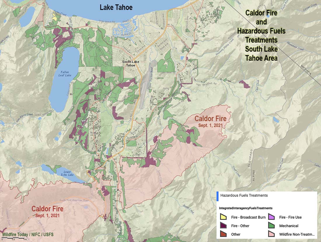 Fuel treatments, Lake Tahoe Caldor Fire 