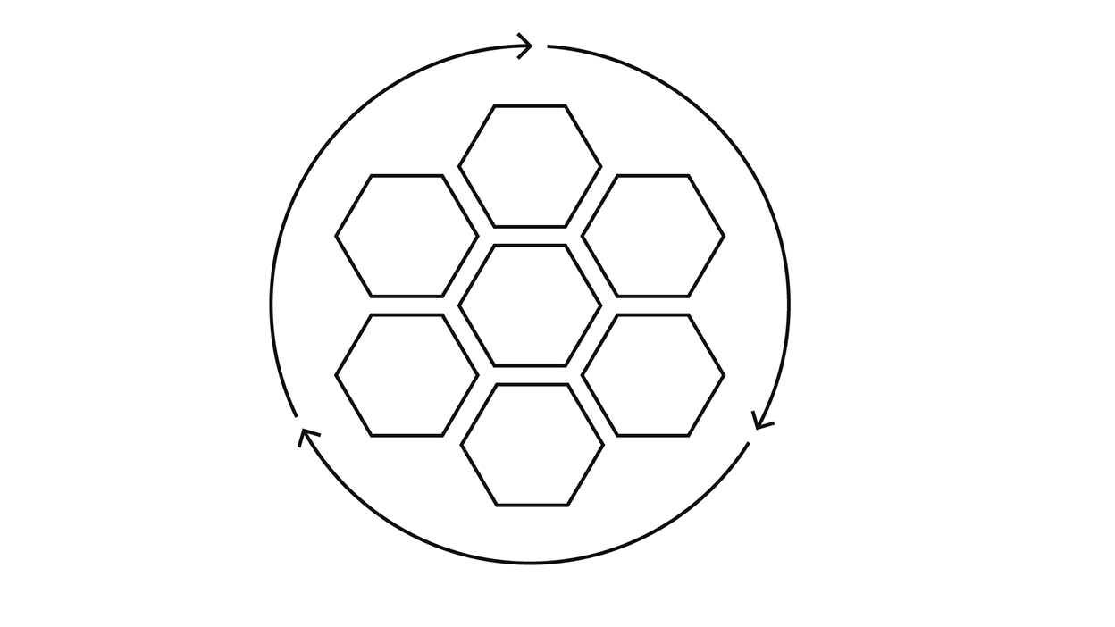 Honeycomb surrounded by a circle