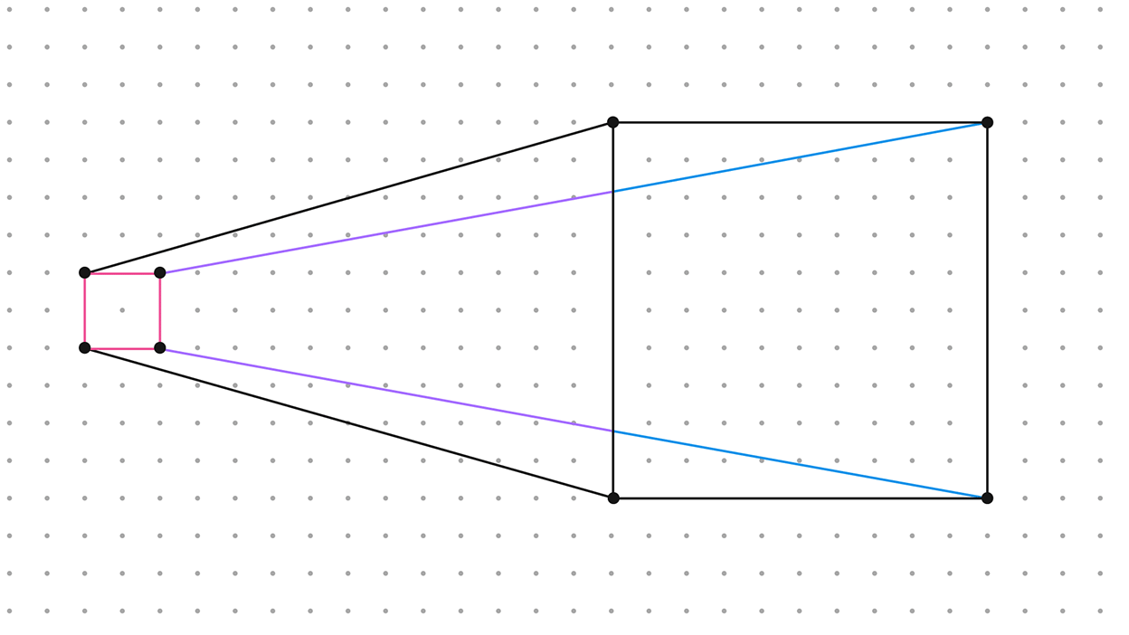 Rectangular boxes on a background of dots