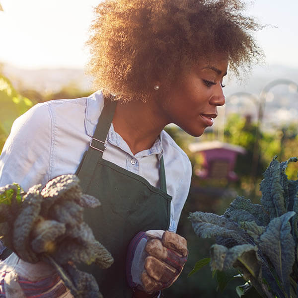 woman planting