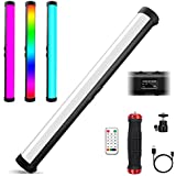 RGB Led Video Light Stick Wand, Obeamiu 2600-12000K Portable Studio Photography Lighting, 4000mAh Rechargeable Battery, 15 Lights Effects for YouTube, Painting, Vlog, Live Streaming, Self Broadcasting