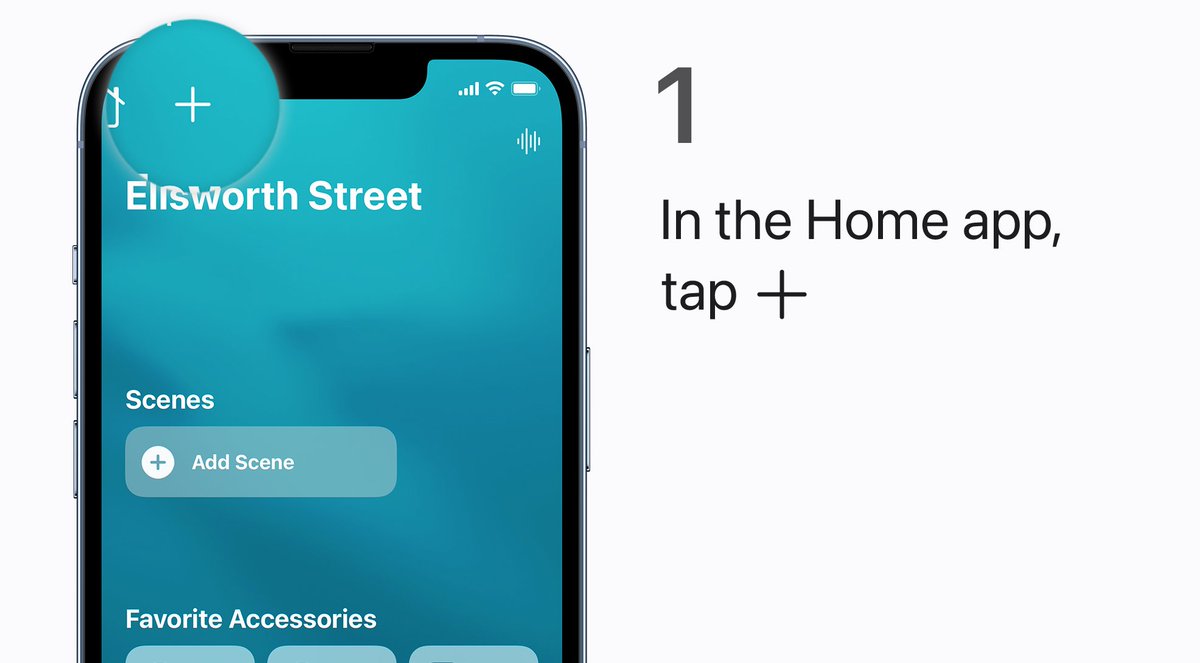 Step 1:
To add an accessory, open Home on iPhone or iPad and tap the plus in the top-left corner.
