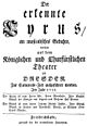 Johann Adolph Hasse - Ciro riconosciuto - german titlepage of the libretto - Dresden 1751.jpg