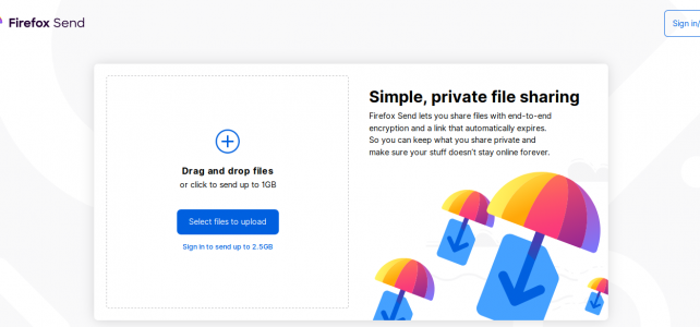 Firefox Send: Διαμοιρασμός αρχείων με κρυπτογράφηση