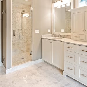 Bathroom with marble floors