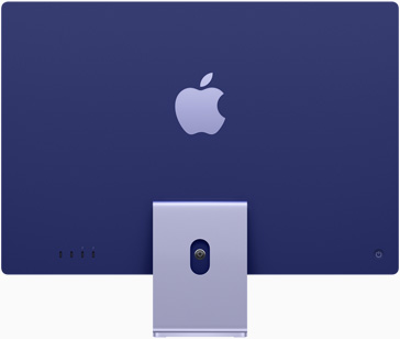 Zadná strana fialového iMacu