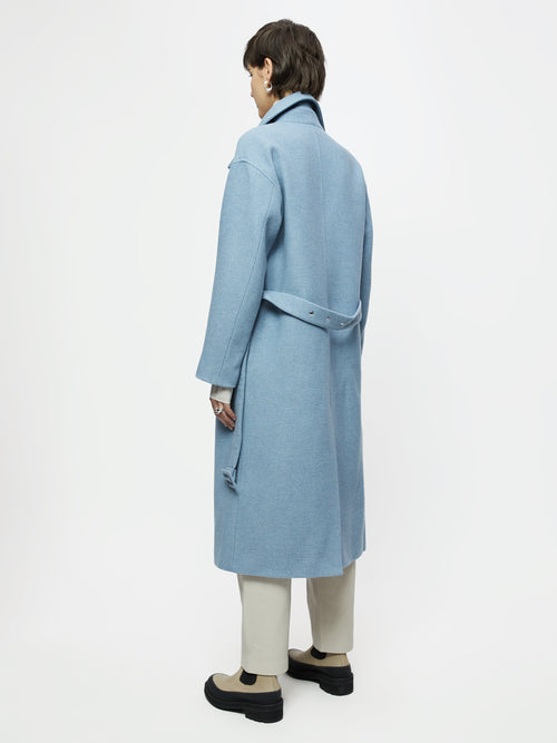 Freya Twill Trench Coat | Blue