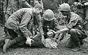 Captured North Vietnamese soldier being waterboarded
