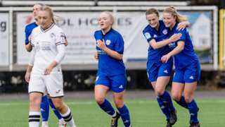 Cardiff City's Amy Williams celebrates after scoring against Swansea City