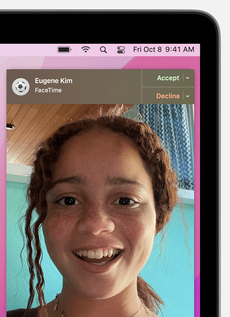 FaceTime notification: Accept or Decline