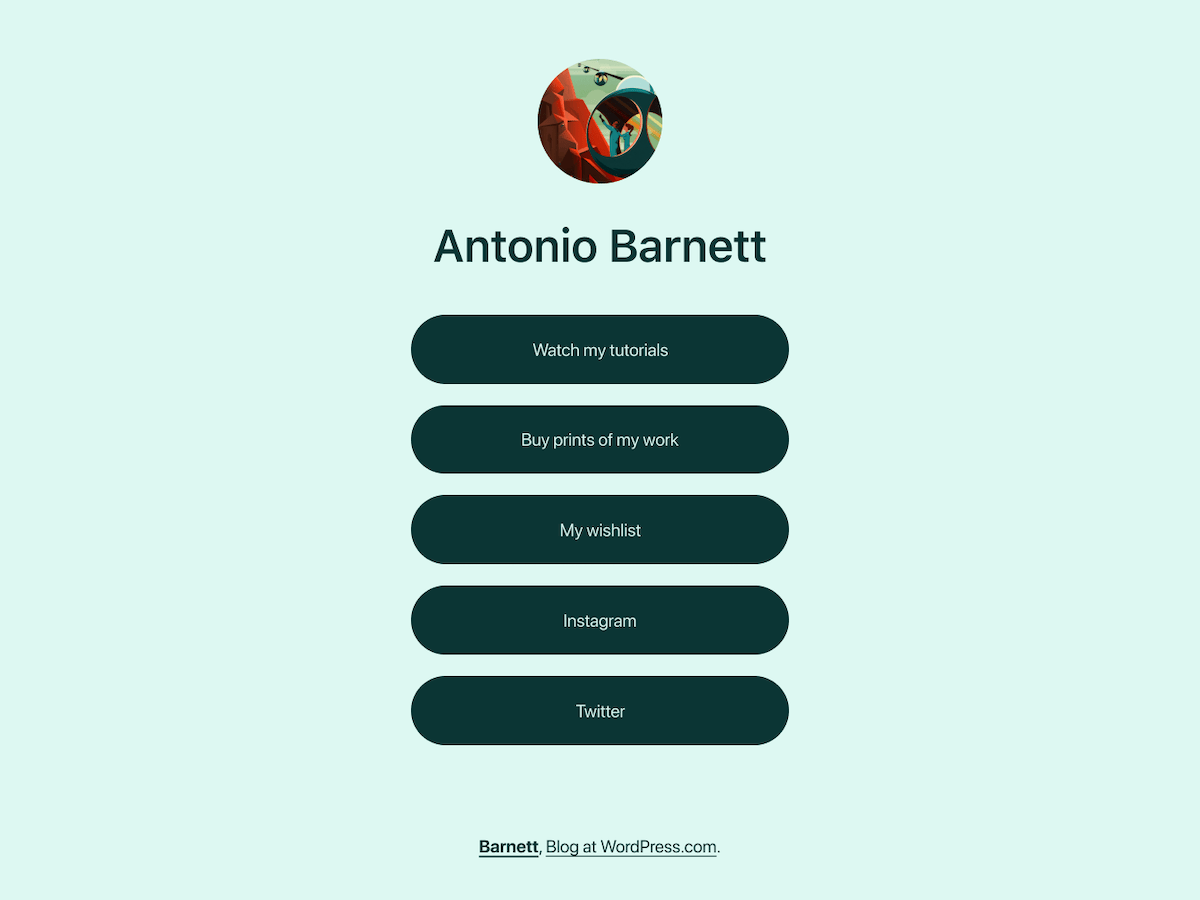 Barnett is a minimalist theme, designed for single-page websites.