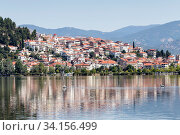 Panorama of a mountain lake and the city. Стоковое фото, фотограф Татьяна Ляпи / Фотобанк Лори