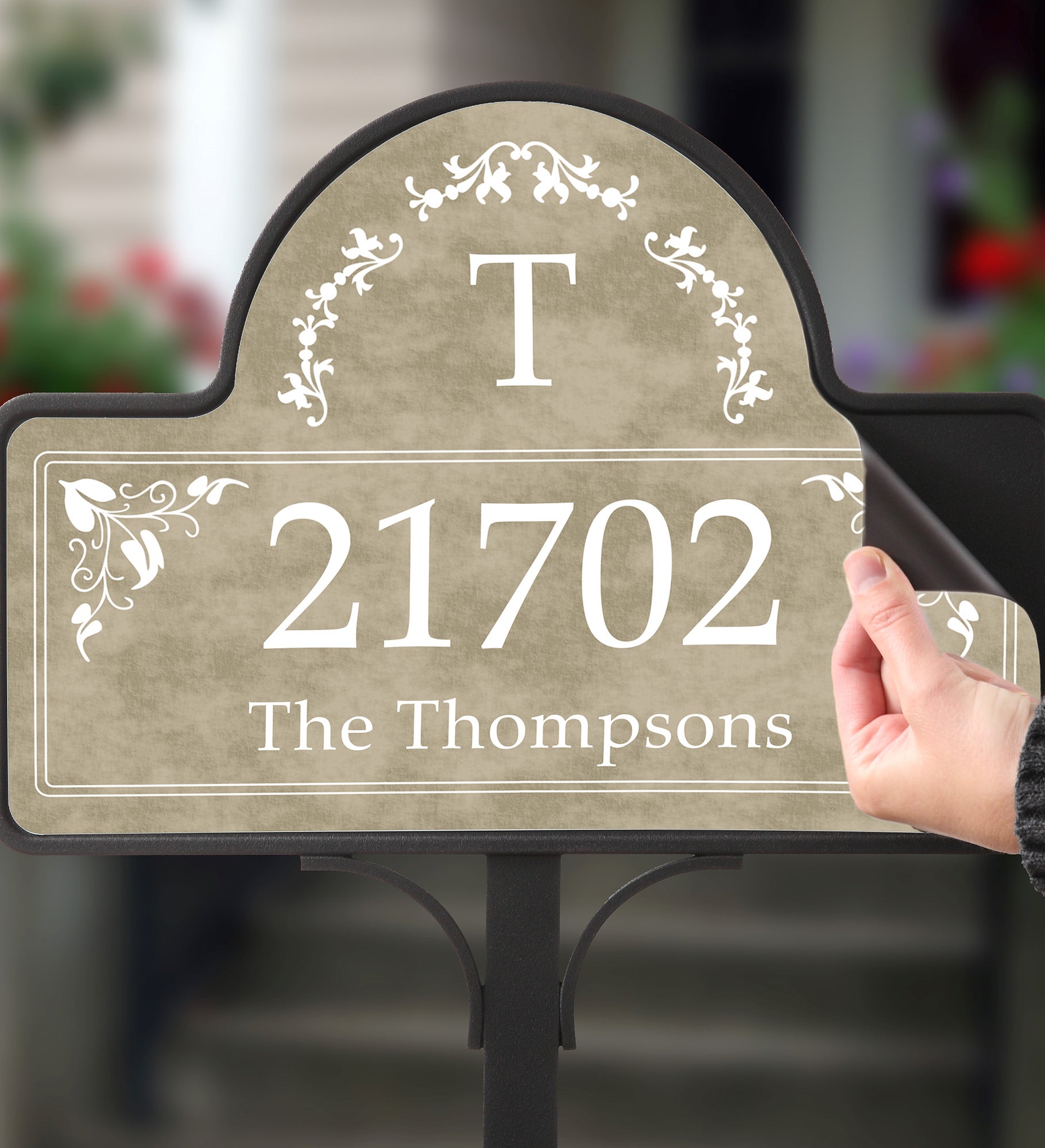 Elegant Monogram Address Magnetic Garden Sign