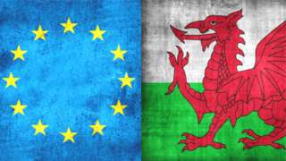 Wales and EU flags