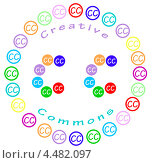 Логотип корпорации Creative Commons (СС), иллюстрация. Стоковая иллюстрация, иллюстратор Юлия Ухина / Фотобанк Лори