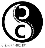 Логотип корпорации Creative Commons (СС), имитация Инь-Ян, иллюстрация. Стоковая иллюстрация, иллюстратор Юлия Ухина / Фотобанк Лори