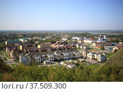 View of the city of Tobolsk and the Irtysh river from the Kremlin wall. Редакционное фото, фотограф Александр Карпенко / Фотобанк Лори