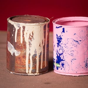 Old paint cans