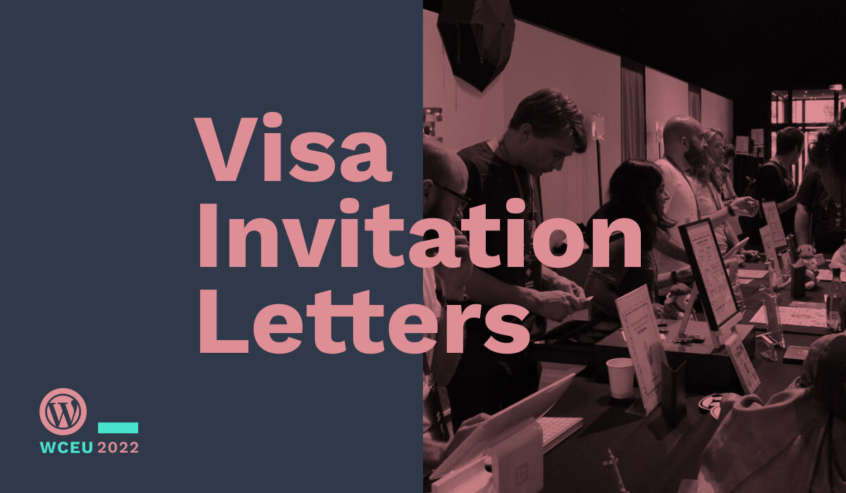 People standing at a desk purchasing items.
Text: Visa Invitation Letters