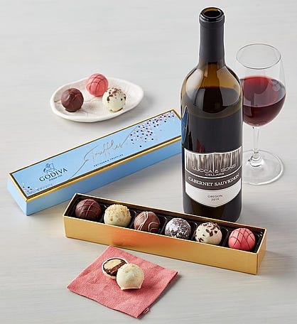 Godiva Patisserie Truffles with Wine 