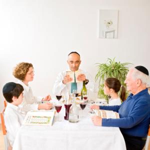 Family celebrating Passover