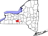 State map highlighting Schuyler County