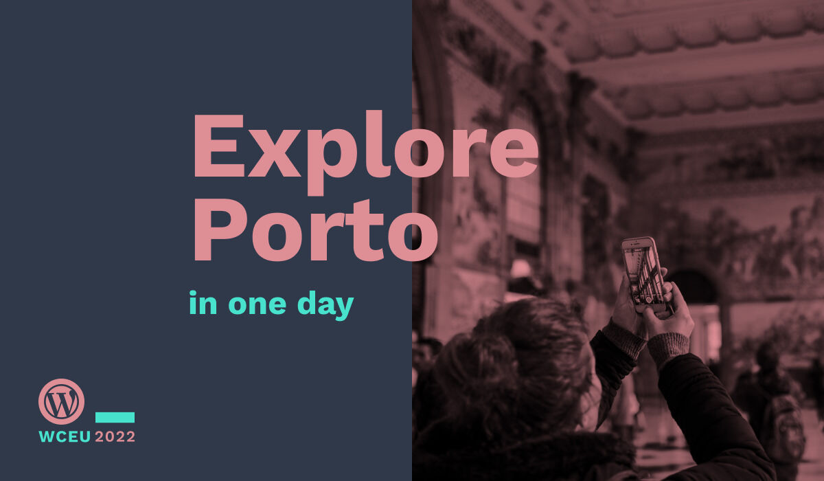 Explore Porto in one day. Image shows a person taking a photo of the inside of São Bento Station. #WCEU #WCEU2022