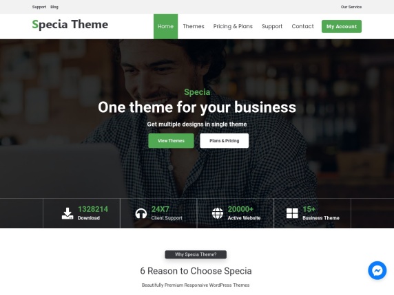 Specia Theme homepage