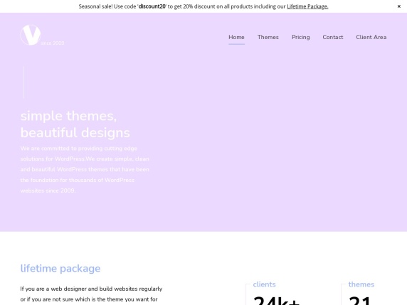 ViVA Themes homepage