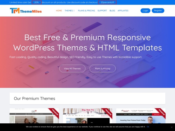 ThemeMiles homepage