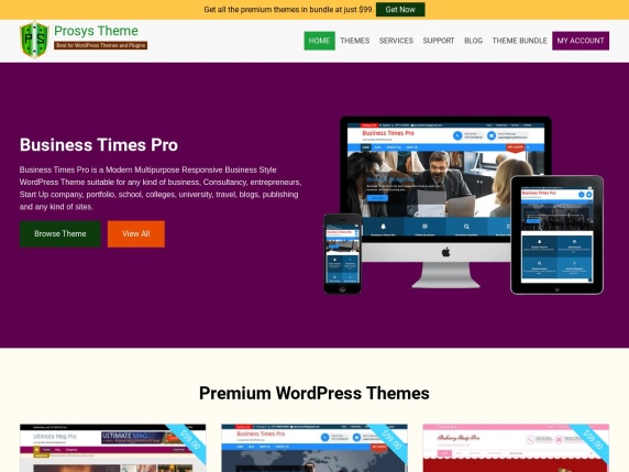 Prosys Theme โฮมเพจ