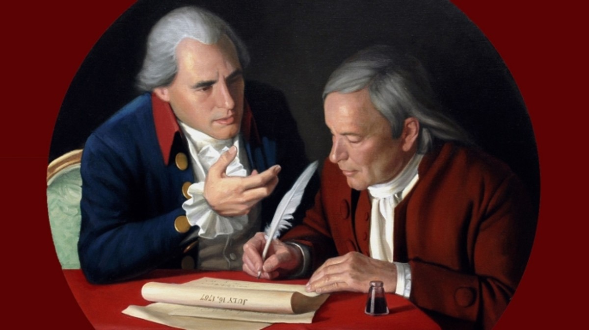 Roger Sherman and Oliver Ellsworth in 1787 drafting The Great Compromise, a plan for representation in Congress. (Credit: Photo12/UIG via Getty Images)