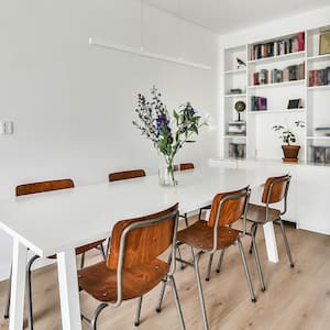 dining room in open space interior design
