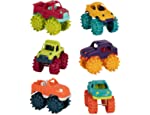 Battat Mini Monster Trucks – Set of 6 Mini Trucks for Toddlers in Storage Bag for 2 years +