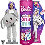 Barbie Cutie Reveal Dolls with Animal Plush Costume & 10 Surprises Including Mini Pet & Color Change, 