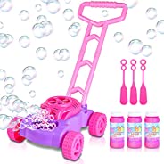 ArtCreativity Pink and Purple Bubble Lawn Mower for Toddlers | Electronic Bubble Blower Machine | Fun Bubbles 