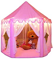 Monobeach Princess Tent Girls Large Playhouse Kids Castle Play Tent with Star Lights Toy for Children Indoor a