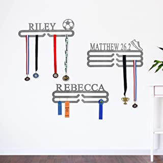 ROCC RUSTED ORANGE CRAFTWORKS CO. Medal Hanger Holder Display Rack for Awards or Ribbons - Personalized Sports Themed Ribb...