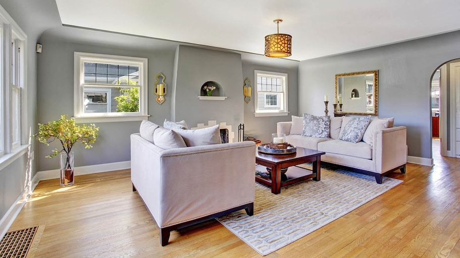 Charming grey living room