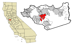 Location of Walnut Creek within California